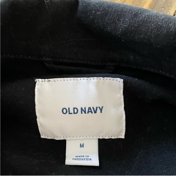 Old Navy Black Twill Moto Jacket Women’s Size Medium Biker Style - Picture 4 of 10